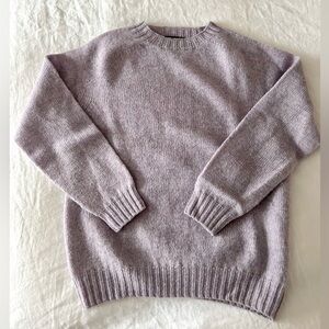O'Connell's Womens Scottish Shetland Crewneck Sweater - Lilac